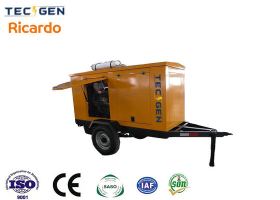100kW Mobile Trailer Generator Ricardo Generator Set With Two Wheel Trailer For Easy Moveable