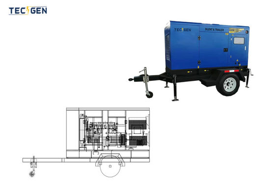 125kVA Mobile Trailer Generator Cummins Diesel Genset With Trailer For Towed Operation By Car