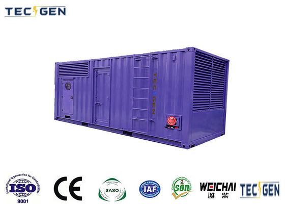 Container Silent Type Genset 800kW Weichai Genset With 12 Cylinder For Continuous Use