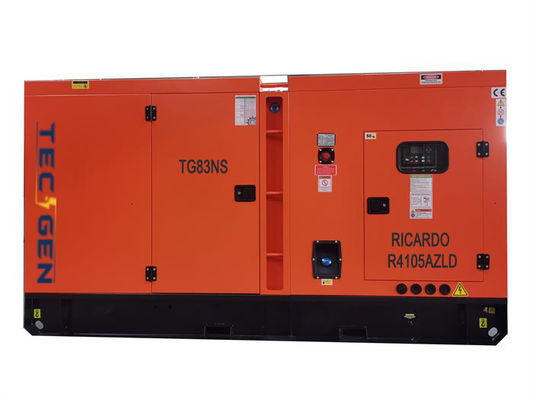 Silent Diesel Generator 75kVA Ricardo Engine Generator With 8 Hours Running Fuel Tank