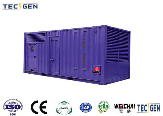 Container Silent Type Genset 800kW Weichai Genset With 12 Cylinder For Continuous Use