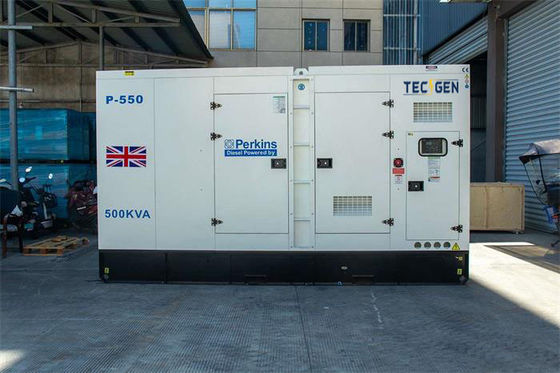 Silent 440kW Perkins Diesel Generator Genset 550kVA With Canopy For Outdoor Use